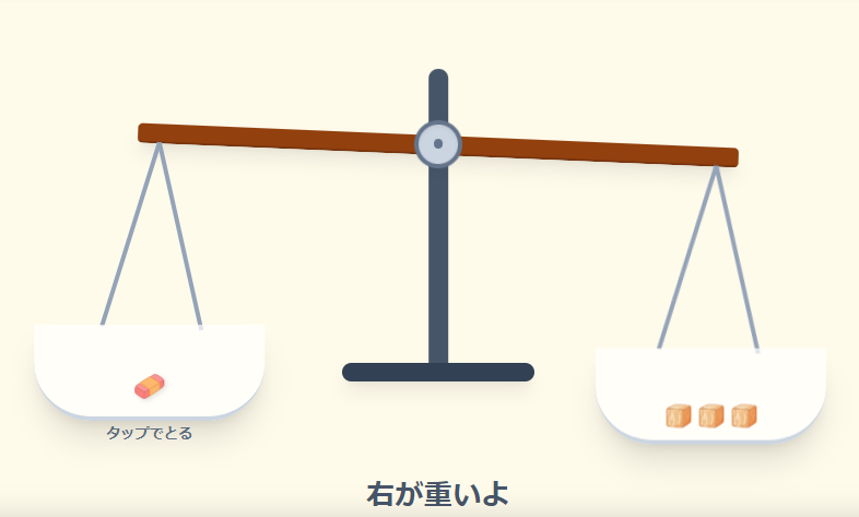 釣り合わない様子