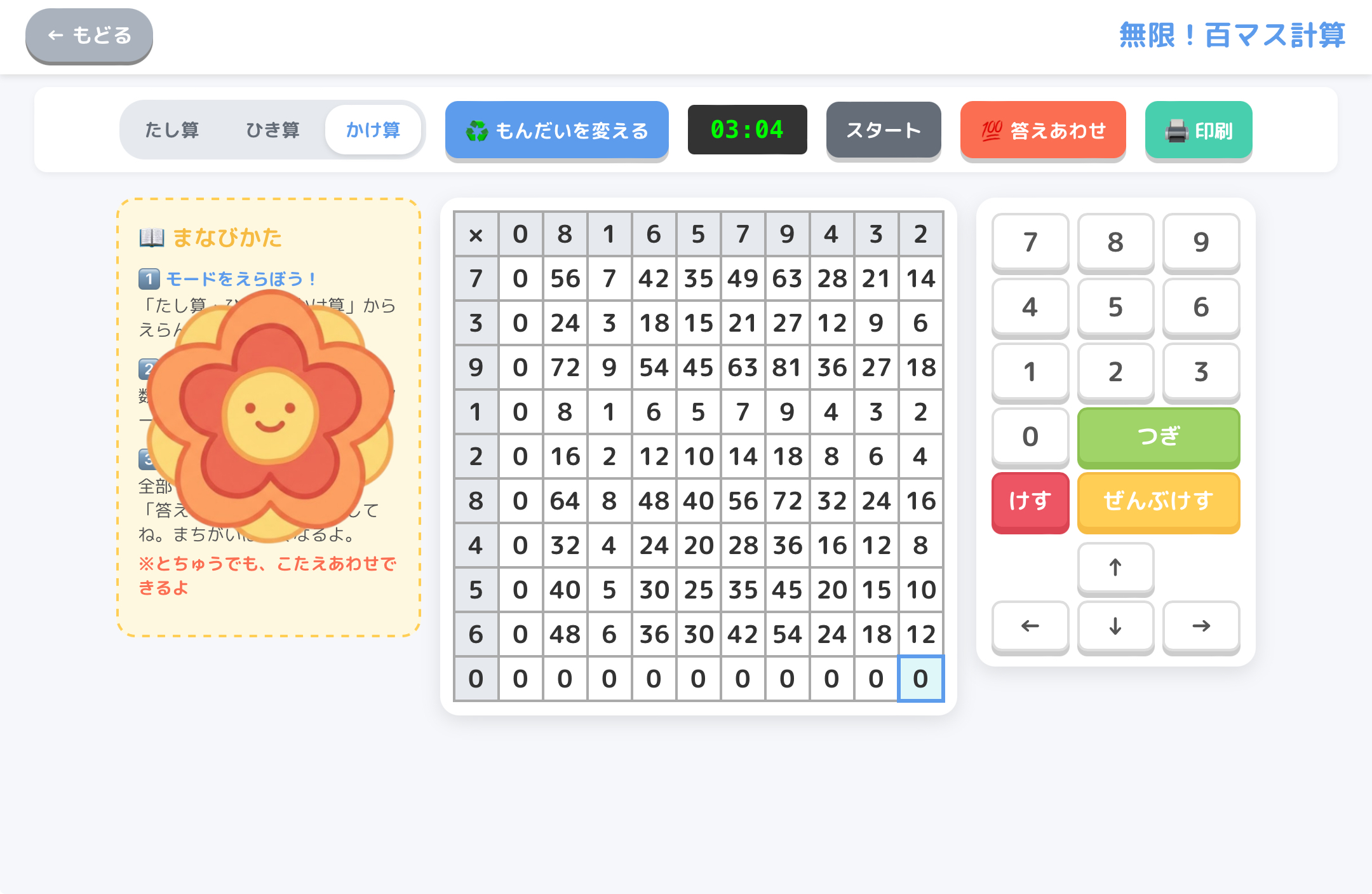 たし算・ひき算・かけ算対応