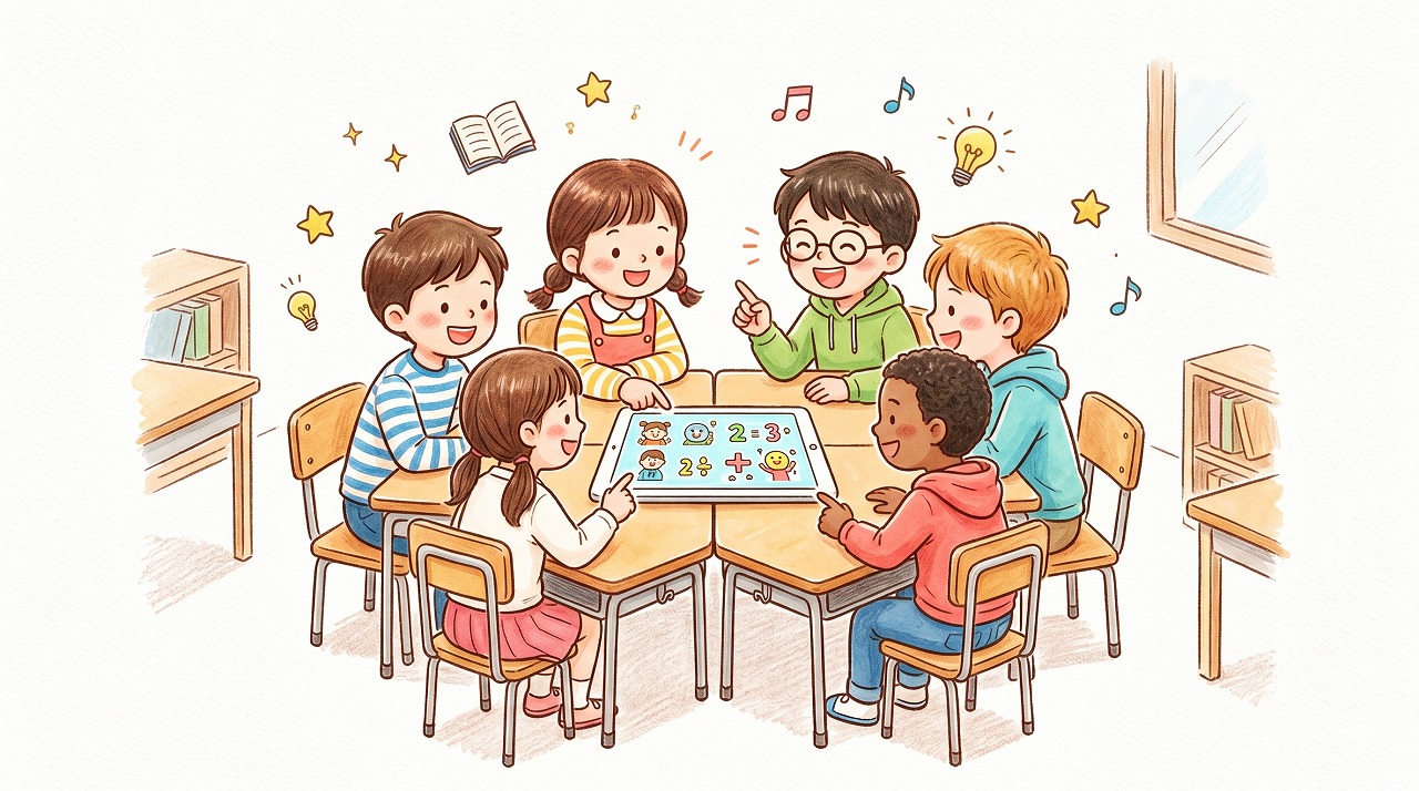 悩む先生のイラスト