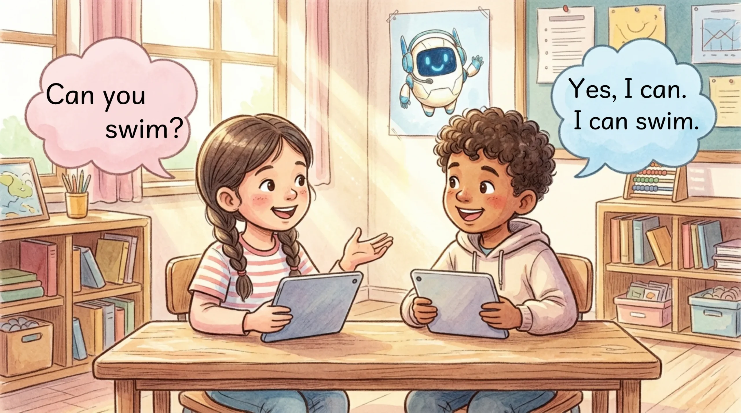 対面学習イラスト