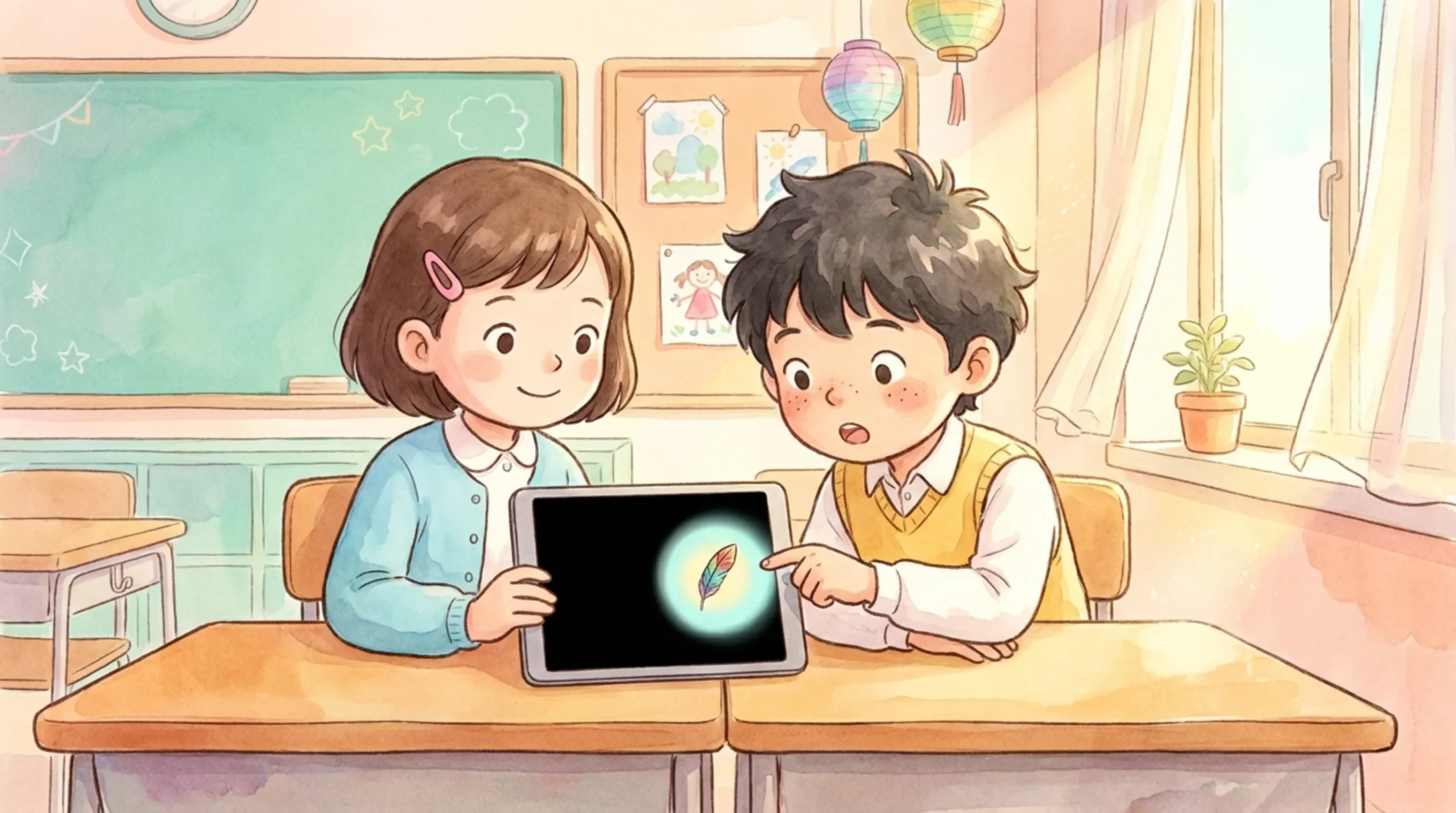ペアワークで盛り上がる子どもたち