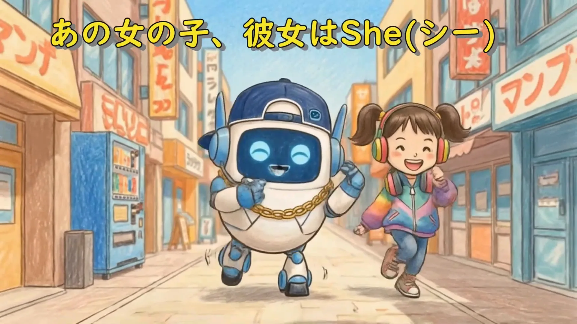あの女の子、彼女はSheと歌う場面