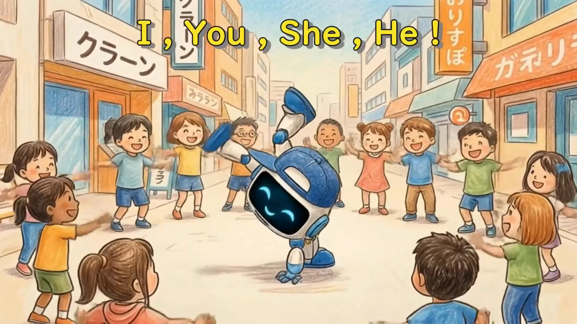 I, You, She, He!とみんなで叫ぶサビの場面